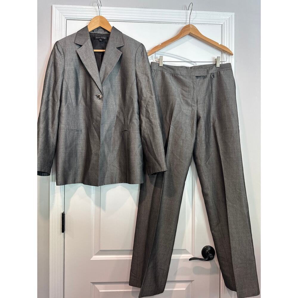 Anne Klein 2pc Gray Pants Suit Size 8